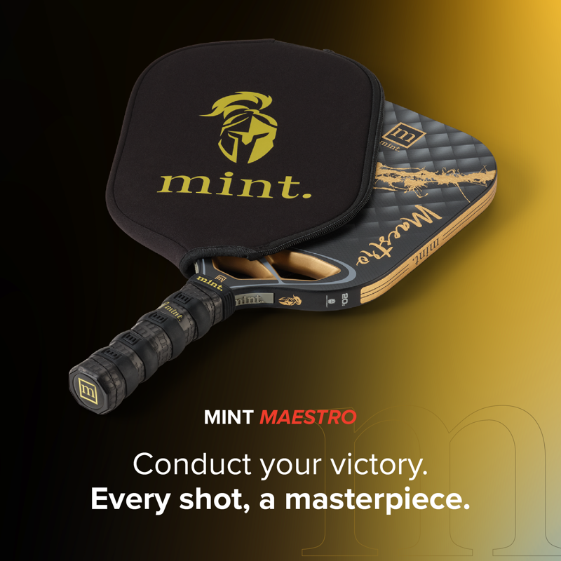 Mint Maestro Pickleball Paddle - Titanium Carbon Fiber Face, 20mm Polypropylene Core, USAPA Approved