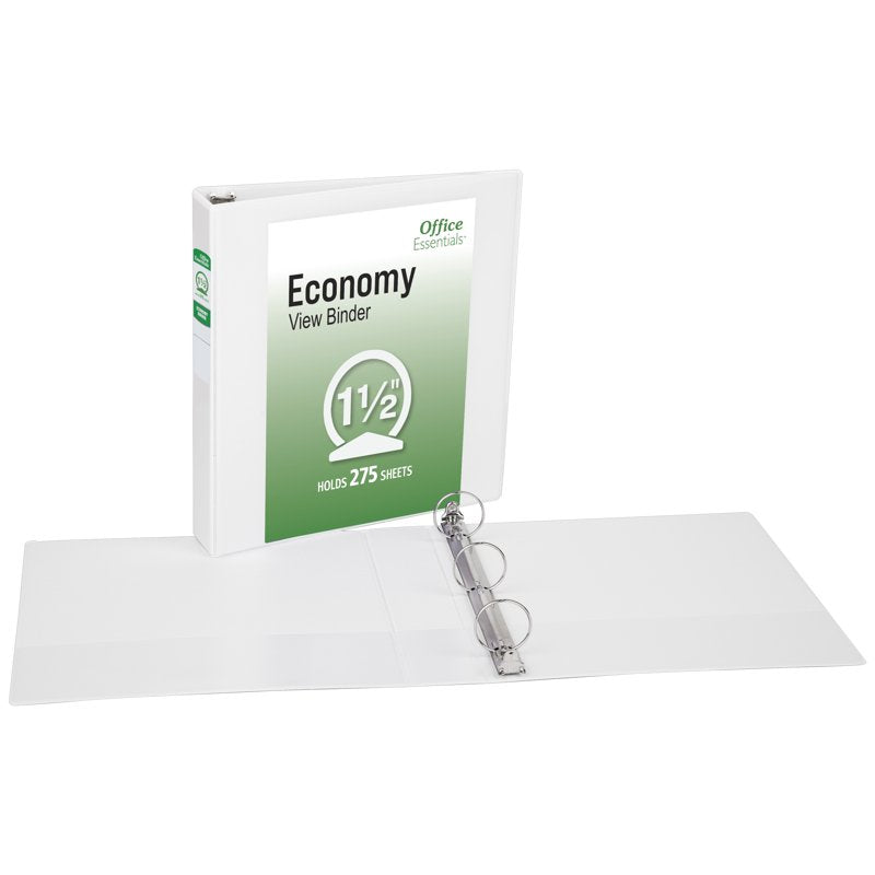 3 Ring Binders - 1.5 Inch Capacity, 275 Sheets, White, 12-Pack