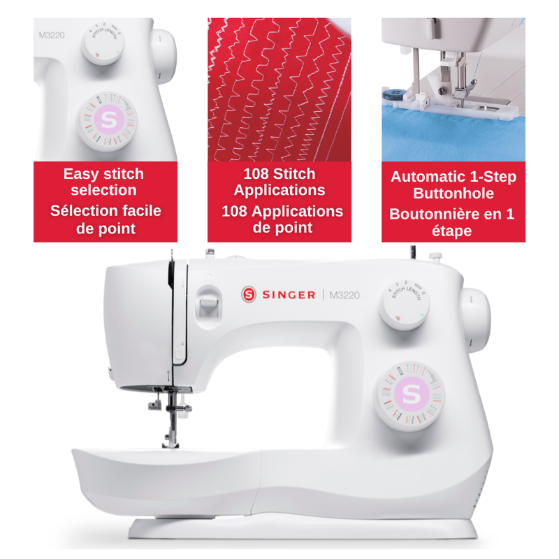 Portable Sewing Machine with 108 Stitch Options & LED Light