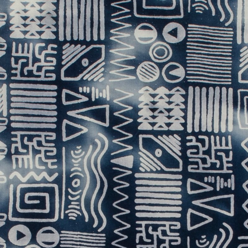 Precut Blue Cotton Batik Fabric Bundle - 18x21 Inches, 5 Pieces
