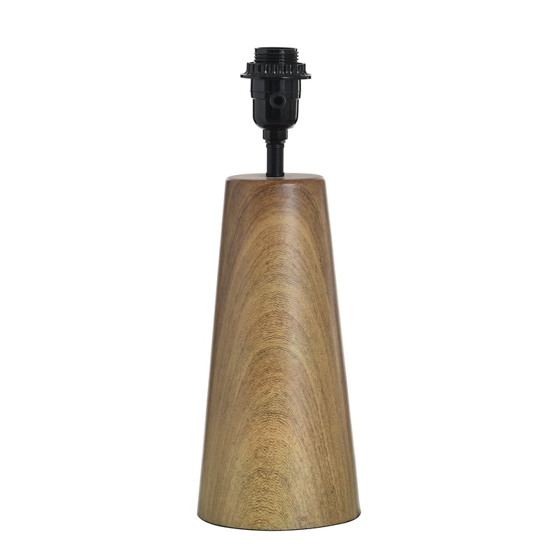Wood Grain Finish Table Lamp with Pleated Shade - Indoor Accent Lighting