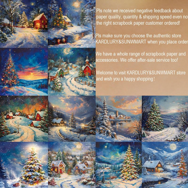 Christmas Scrapbook Paper Pack 6x6 Inch 48 Sheets for Crafts & Card Making
