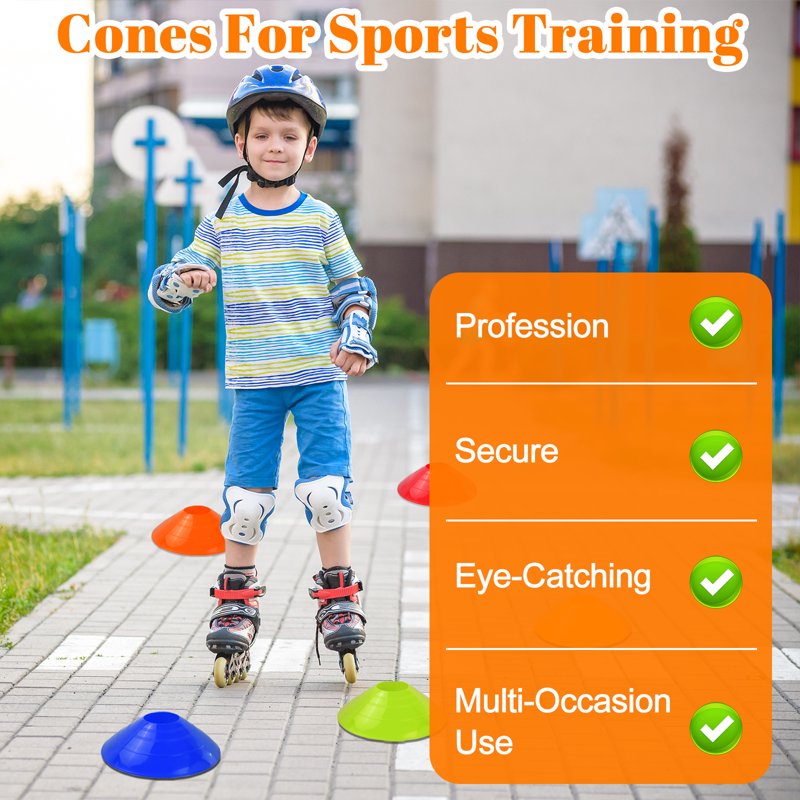 30 Pcs Disc Cones - Agility Training Cones with Carry Bag for Soccer, Football, Basketball