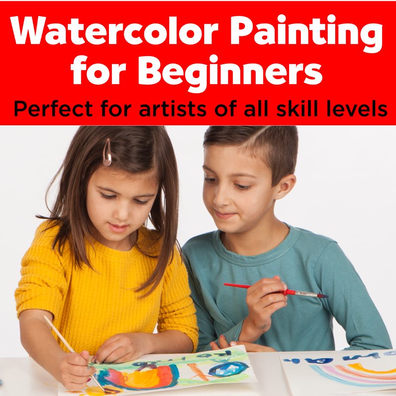 Kids Watercolor Paint Set for Beginners - Child Art Supplies with Brushes & Paper