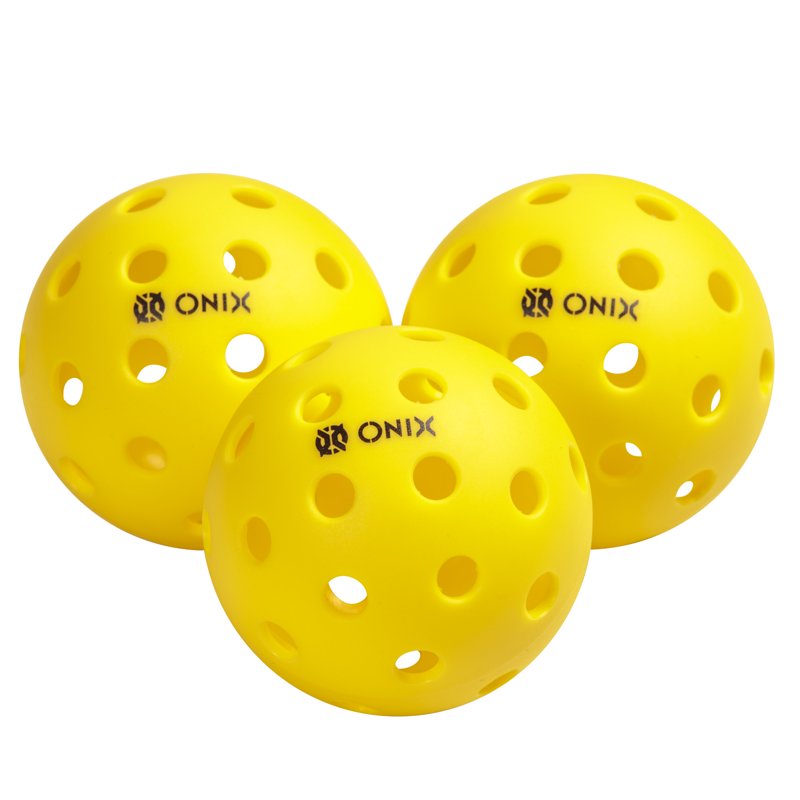 (2 Pack) Pickleball Pure Outdoor Balls – ONIX Recruit 3-Pack, Yellow 2.5 lb
