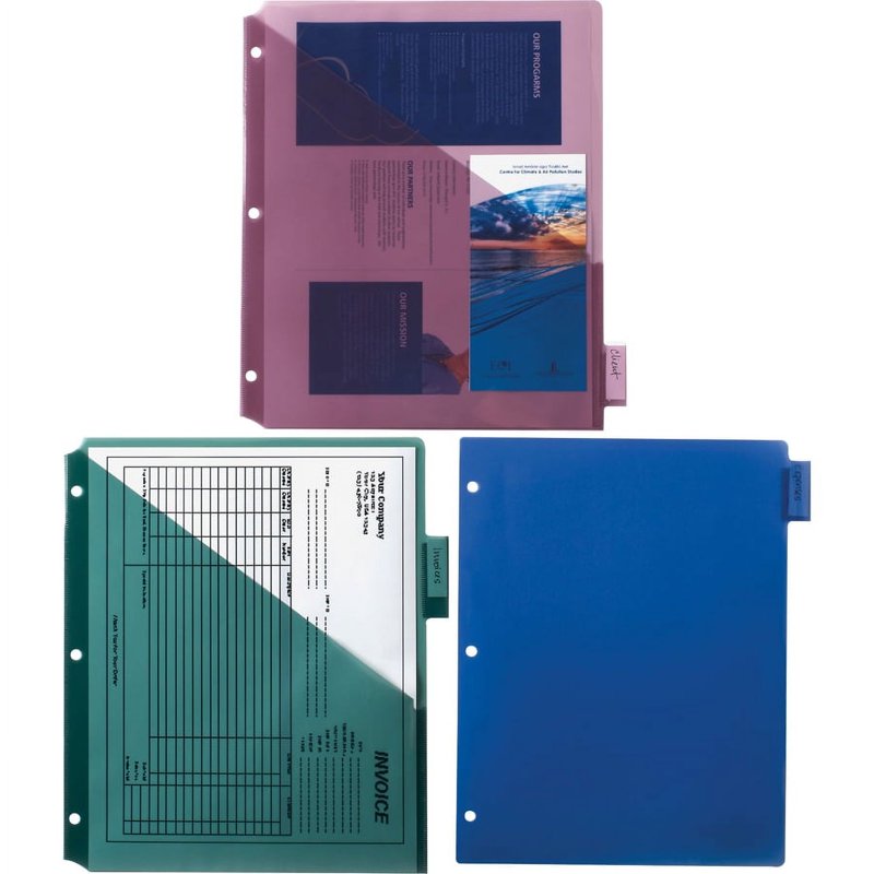 Poly Index Dividers with Pocket - 8-Tab, Multi-Color, 11x8.5 Inches