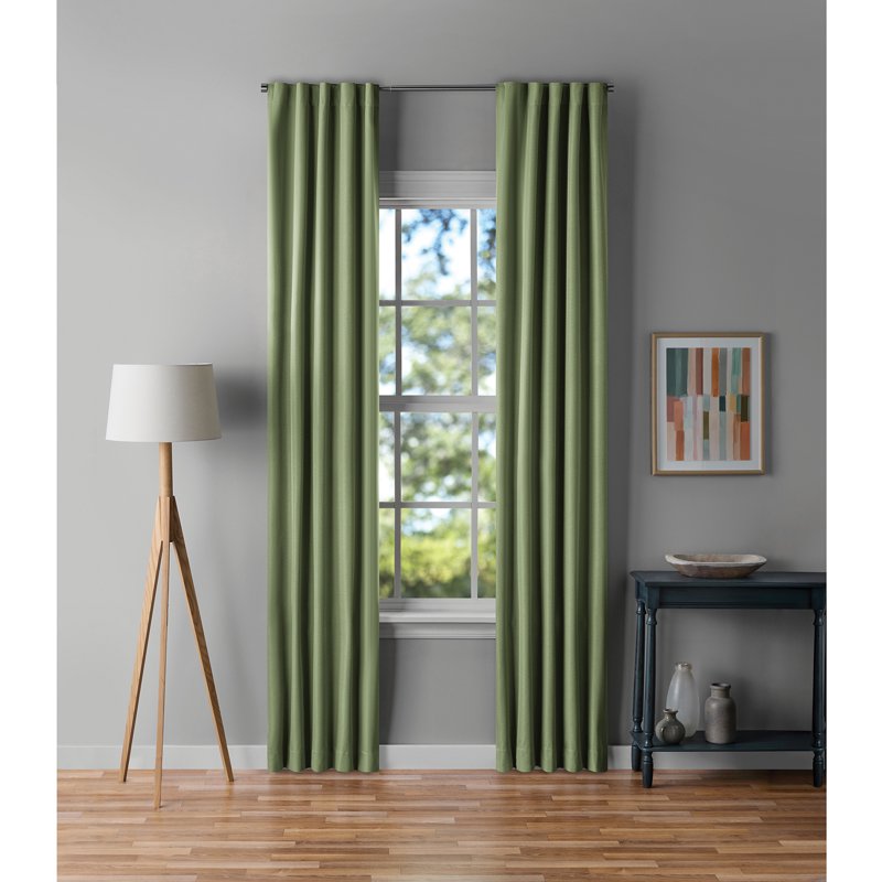 Blackout Curtain Panel Pair - Solid 30x95 Inch Rod Pocket with Back Tabs