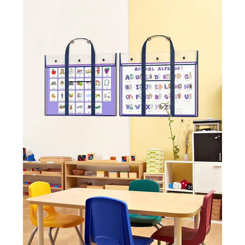 Large Poster Storage Bag Set - 2 Pack Art Portfolio Organizer for Classroom & Art Supplies