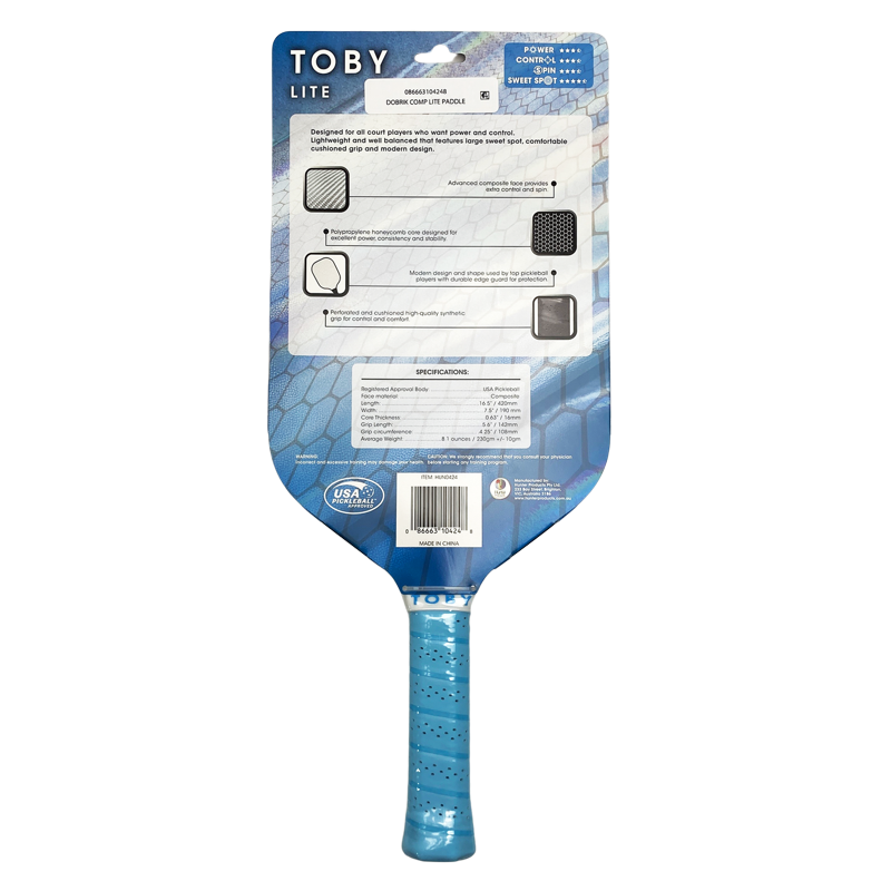 (2 Pack) Toby Lite Pickleball Paddle – Composite Face, 16.5", 8.1 oz