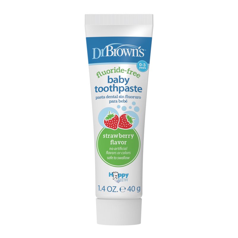 Baby Finger Toothbrush and Fluoride-Free Strawberry Toothpaste Set - 0-3 Years