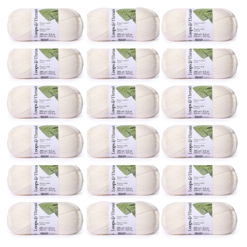 Bulk Solid Yarn Pack for Knitting and Crochet - 18 Skeins of Acrylic Yarn