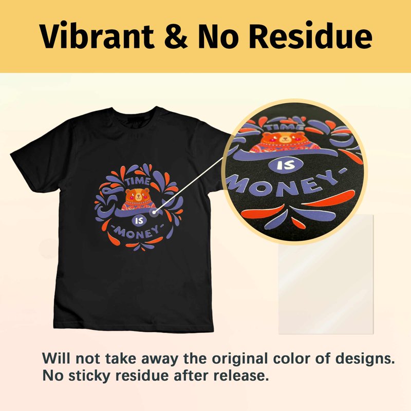 Heat Transfer Paper Tape for Dark T-Shirts - Reusable Printable HTV Vinyl Sheets