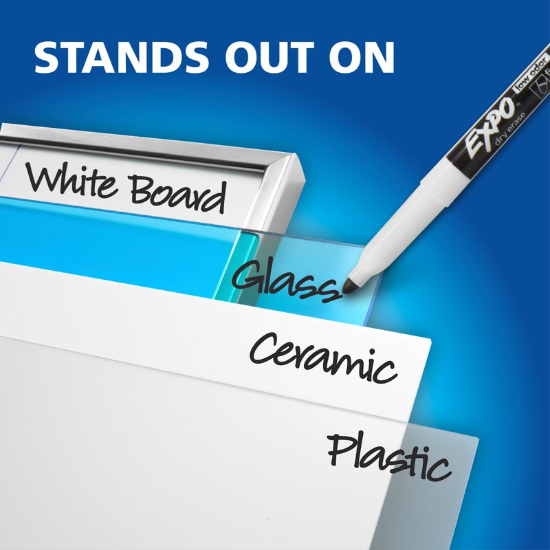 Dry Erase Markers Set - 36 Assorted Fine Tip Markers for Whiteboards & Surfaces