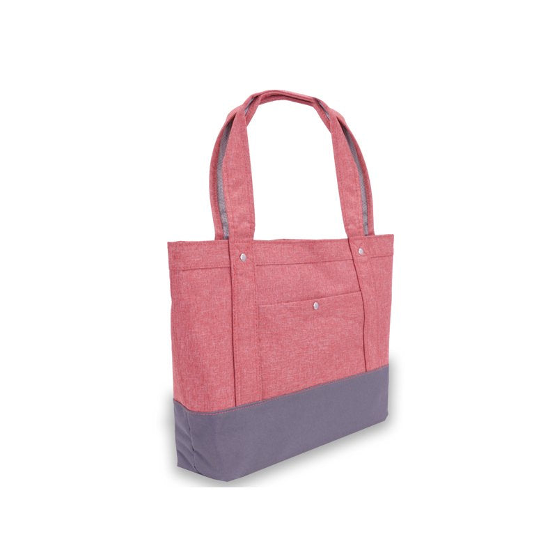 Women’s Stylish Tablet Tote Bag with Zipper Pocket - Coral, Tan, Charcoal Blue