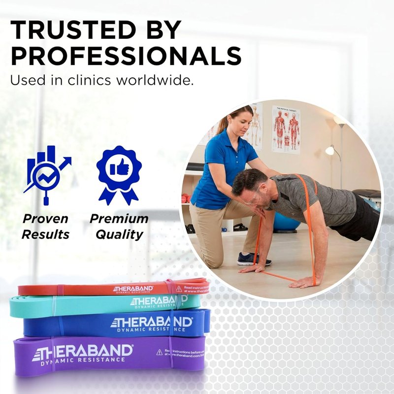 High Resistance Exercise Bands Set of 4 for Full Body Workouts & Physical Therapy