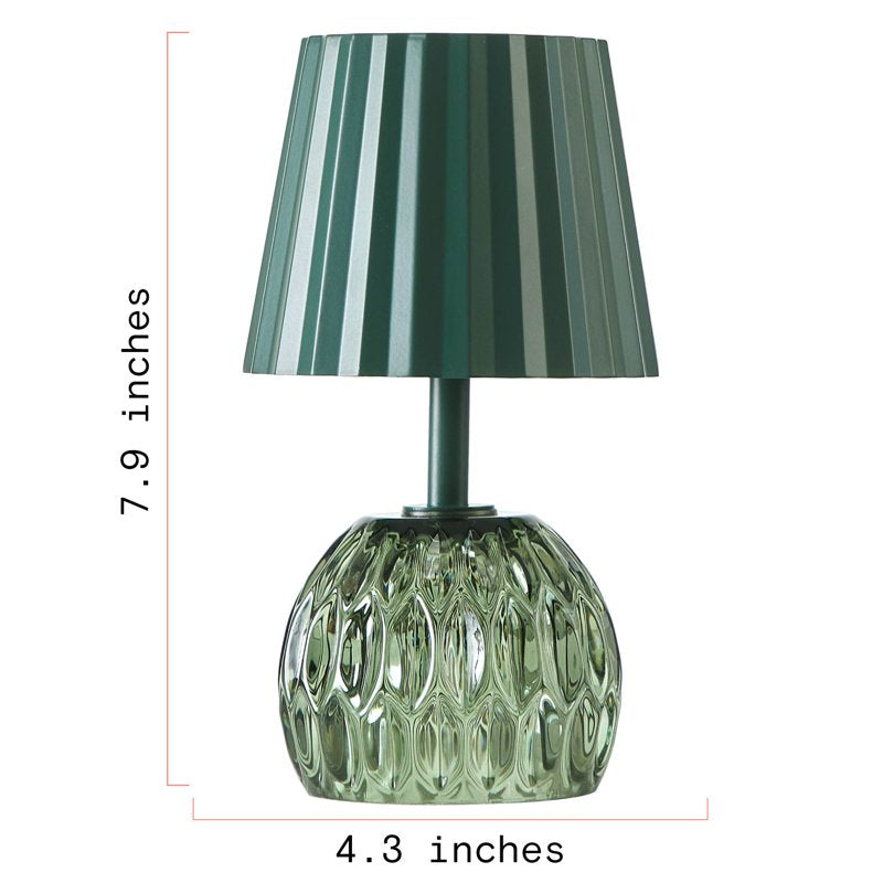 Rechargeable Table Lamp with Touch Sensor - Thyme Green, Portable, 7.9"