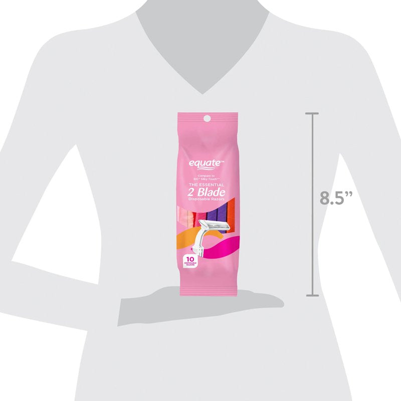 Disposable Women's Razors - 2-Blade, Lubricating Strip, Pack of 10+