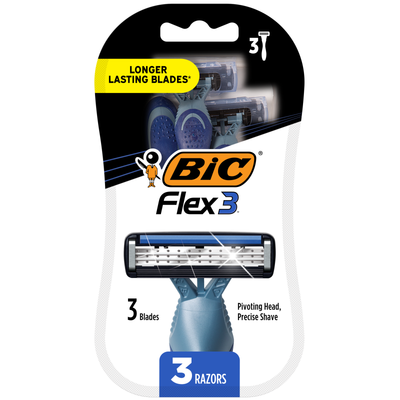Men's Disposable Razor Set with 3 Blades & Aloe Lubricating Strip - 4 Pack
