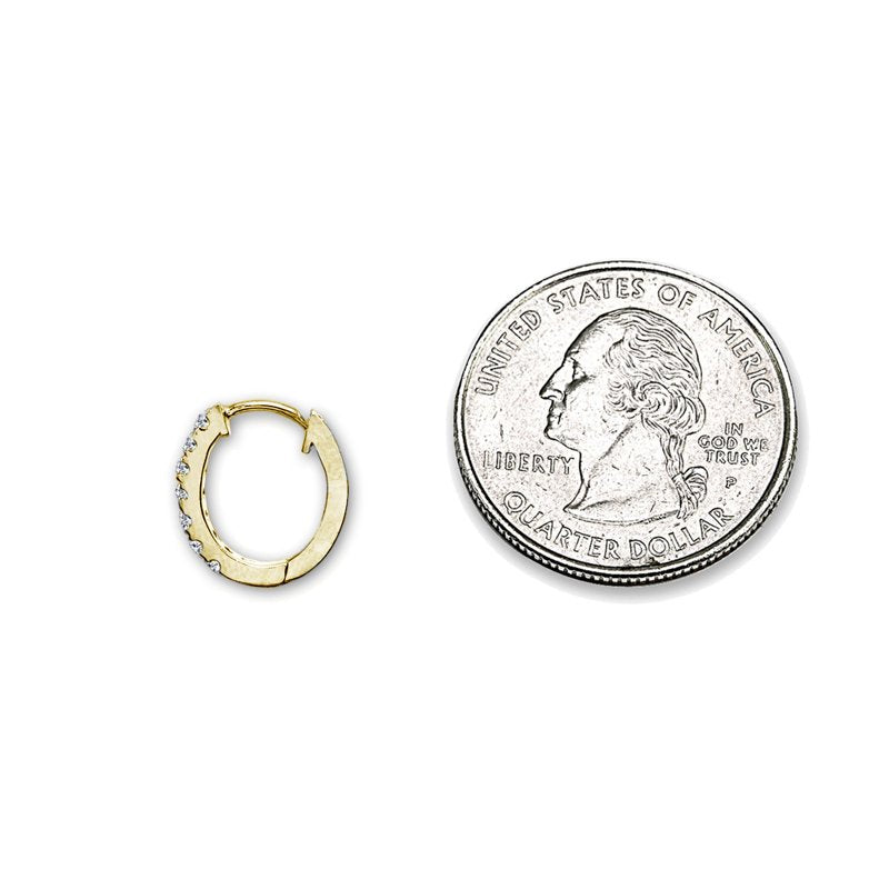 15mm CZ Gold Flash Sterling Silver Hoop Earrings for Women Men Teens