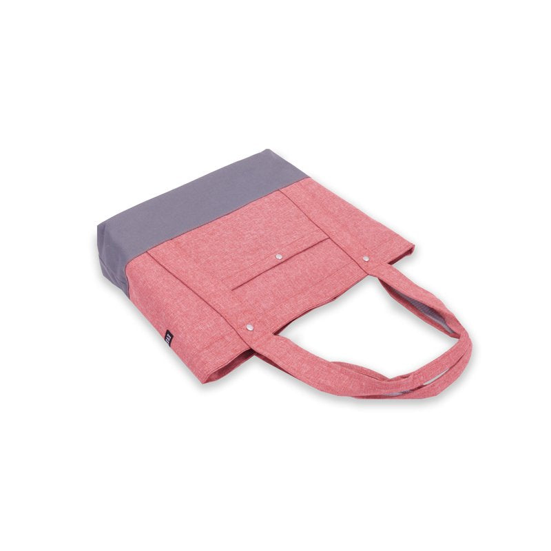 Women’s Stylish Tablet Tote Bag with Zipper Pocket - Coral, Tan, Charcoal Blue