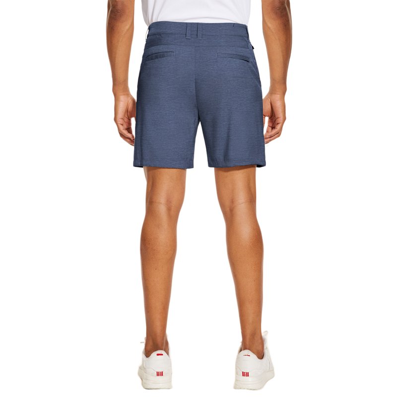 Puli Men’s Golf Dress Shorts 7" Flat Front Lightweight Quick-Dry Hybrid Chino Navy 36