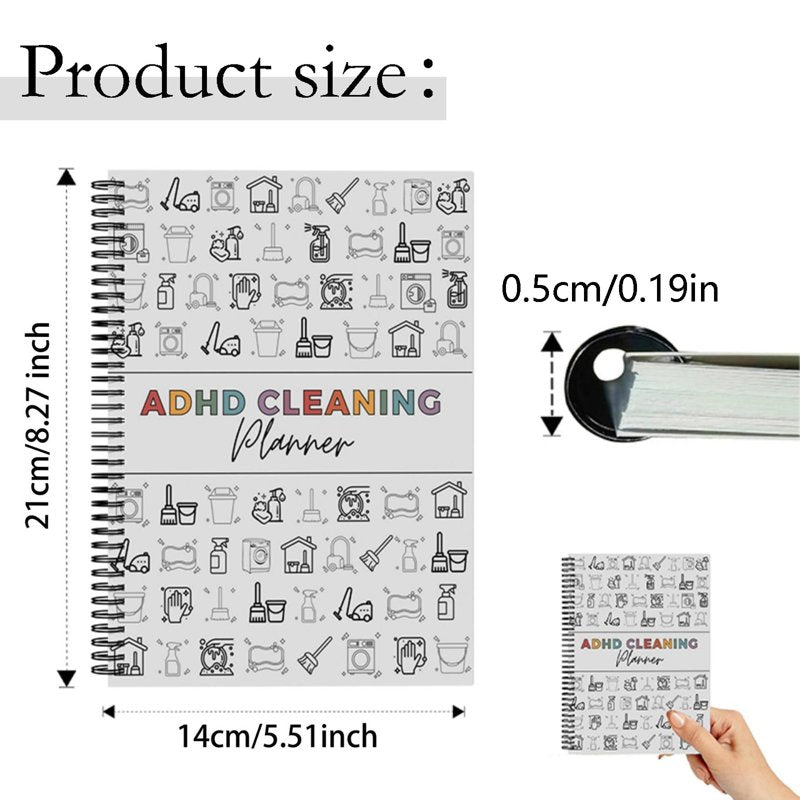 Adult Cleaning Planner with Schedule & Checklist - Undated Household Chores Journal