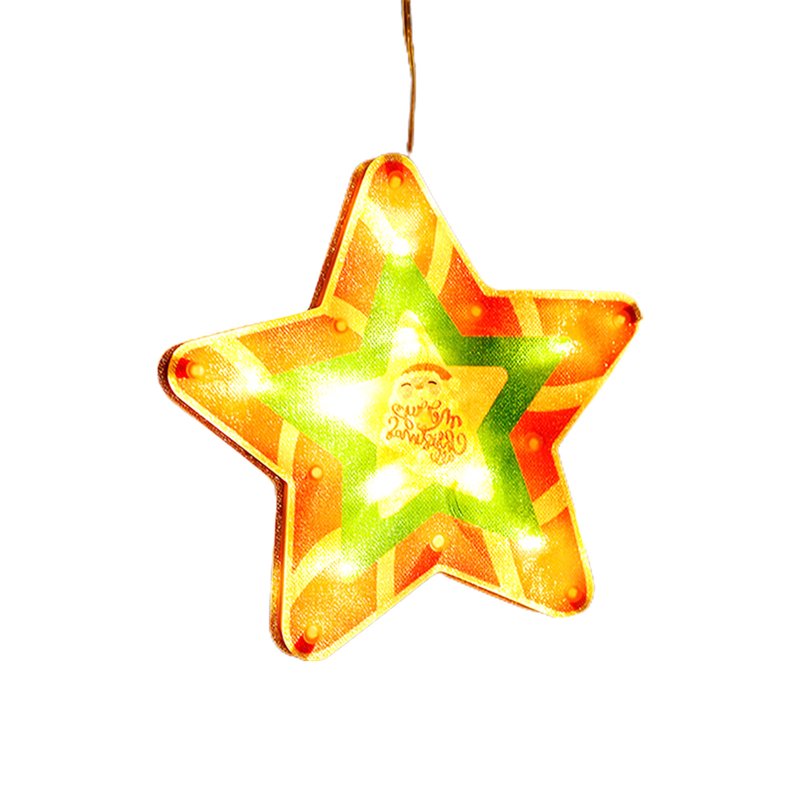 Christmas Window Hanging Lights Decorations with Suction Cups, Battery Operated Indoor Xmas Lights