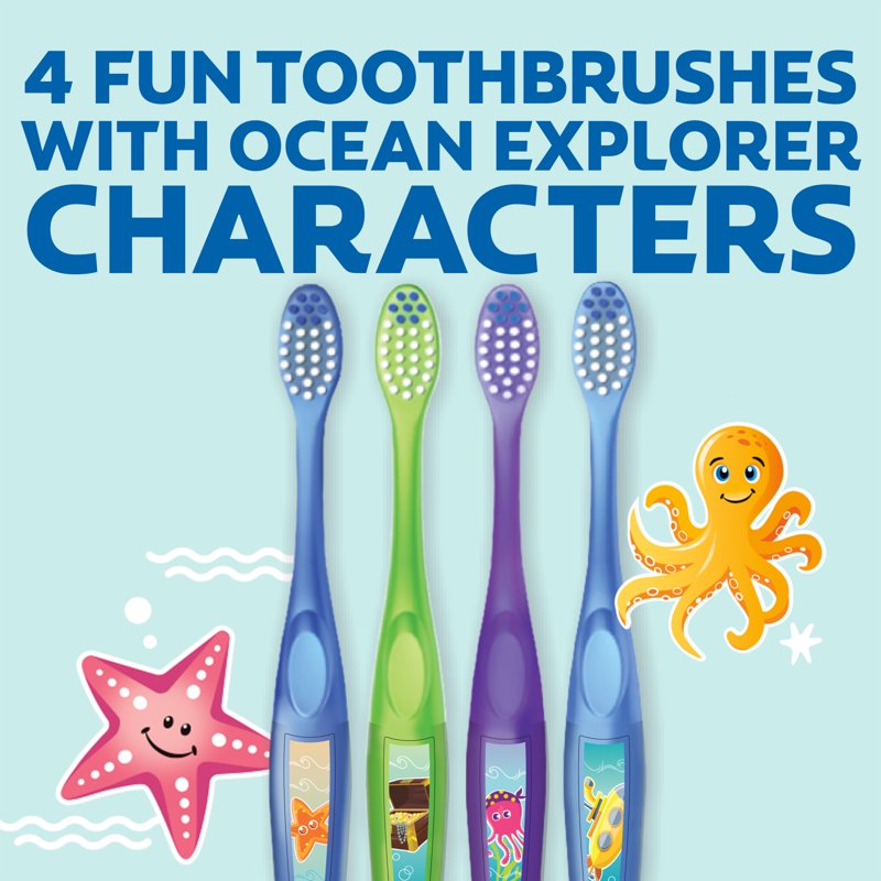 Kids Extra Soft Toothbrush Pack - Ocean Explorer Theme, 4 Count