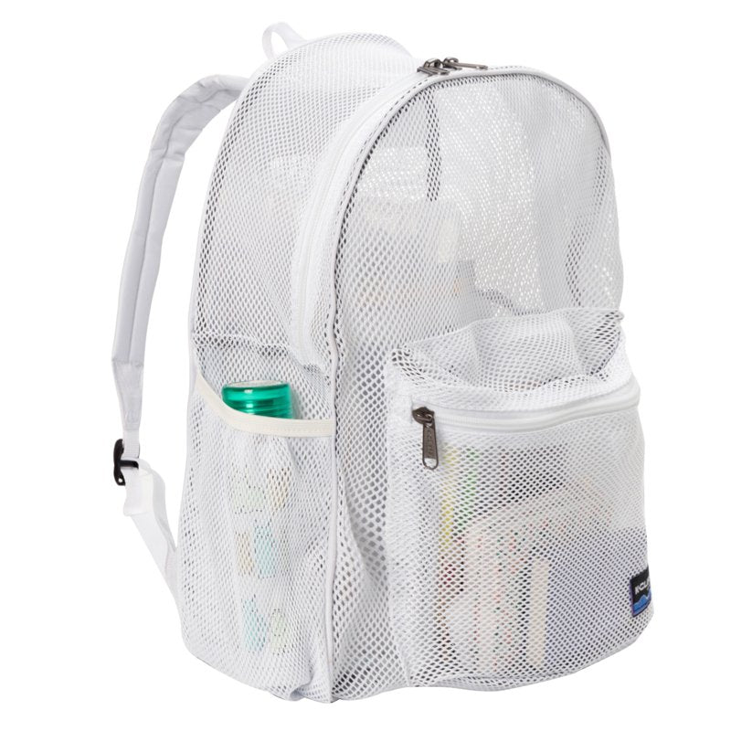 Heavy Duty Mesh Backpack - Unisex School Student Bookbag with Zippered Compartments