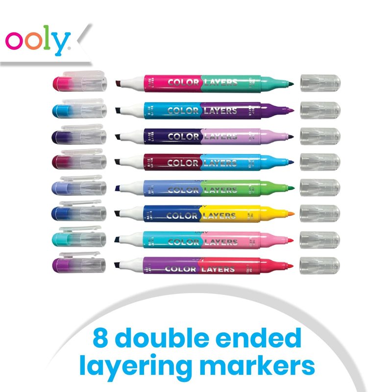 Color Layering Double-Ended Markers Set of 8 for Artists & Creatives