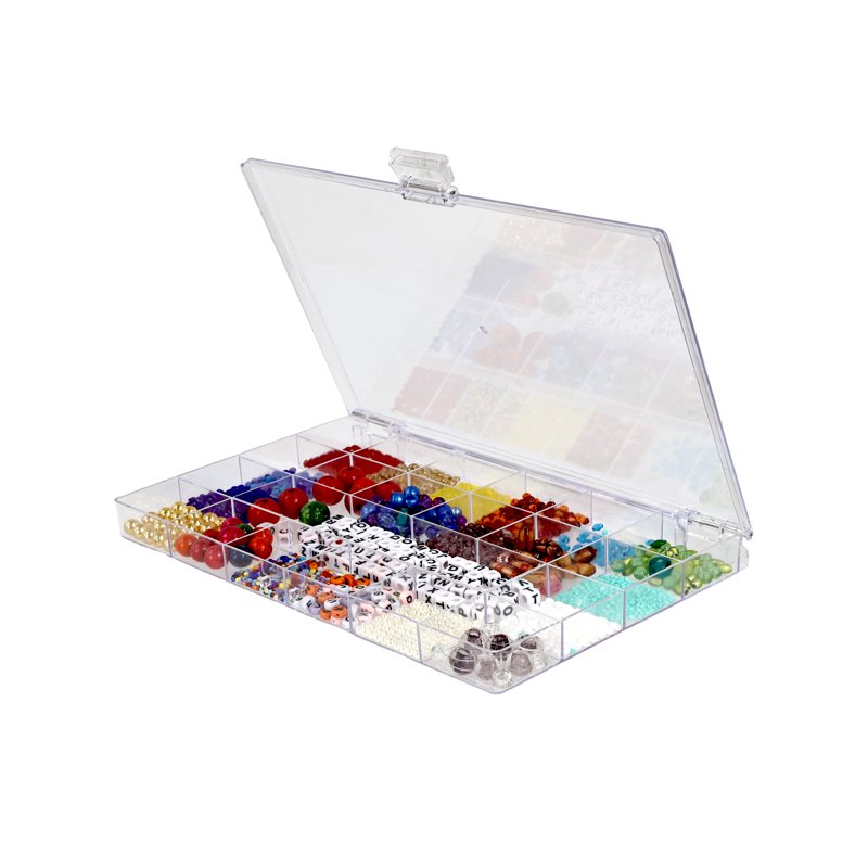 21 Compartment Plastic Bead Storage Box Clear Organizer for Jewelry Buttons Crafts
