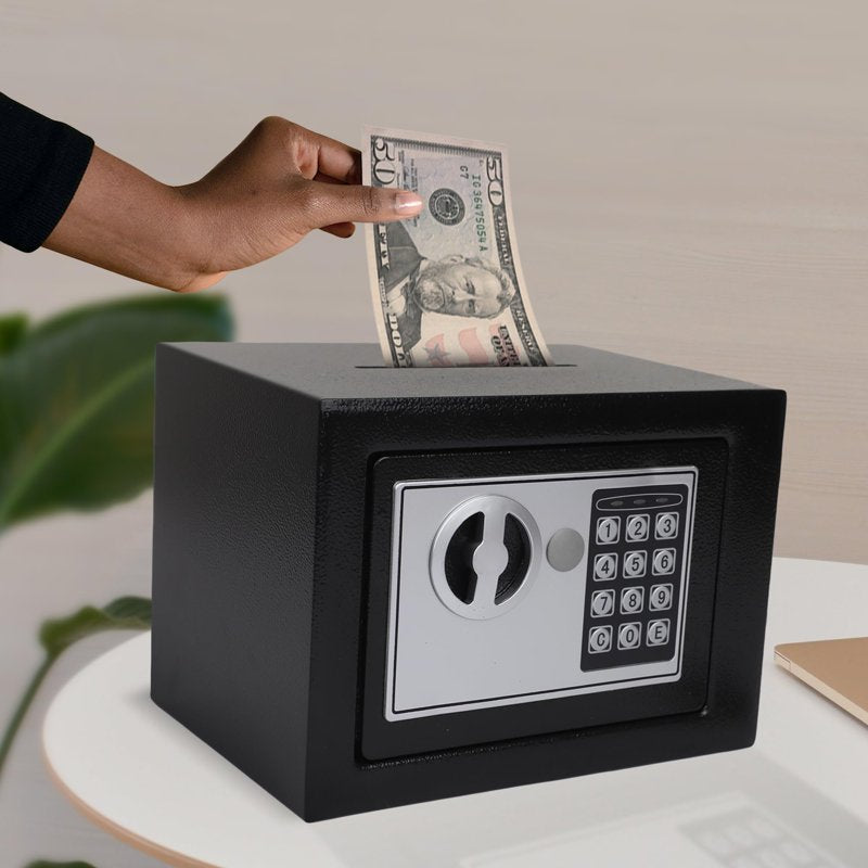 Digital Money Safe with Electronic Lock and Cash Slot, 7.9 x 11.8 Inches