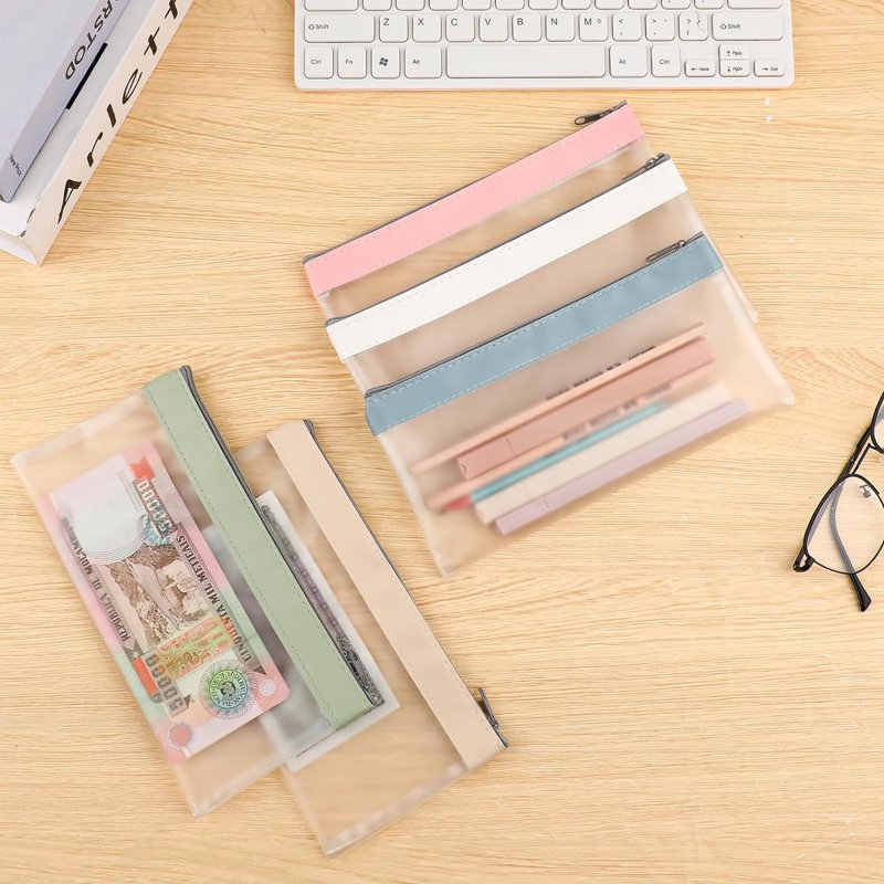 Clear Zipper Money Bags Set - Cash & Coin Organizer, Wallets & Deposit Pouches