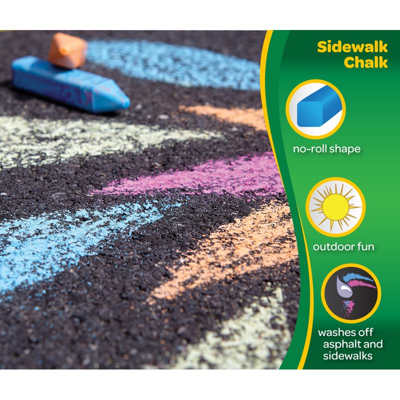 48-Count Washable Sidewalk Chalk Set for Kids and Outdoor Art