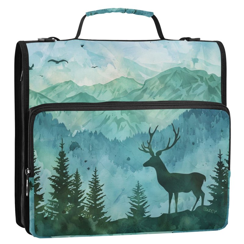 Waterproof Zipper Binder with Shoulder Strap 2 Inch D-Ring Holds 500 Sheets