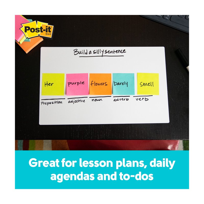 Post-it Super Sticky Dry Erase Sheets - 7x11.3 In, Reusable Whiteboard Surface