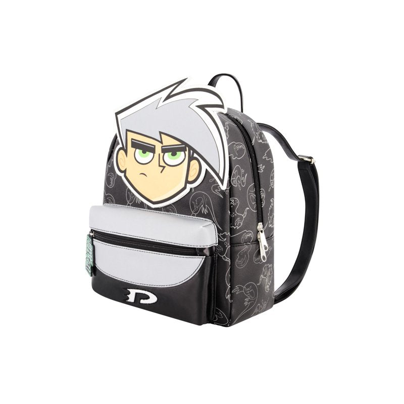Danny Phantom Mini Backpack - Small Travel Bag with Adjustable Straps, Black, 11 Inch