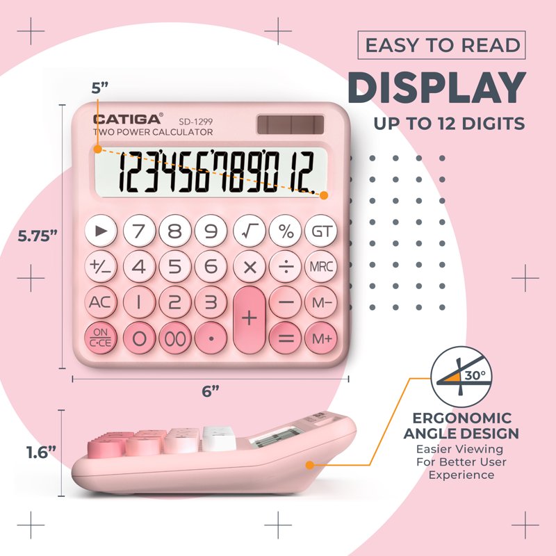 Mechanical Switch Calculator with Dual Power & Retro Design - 12-Digit Desktop Calculator