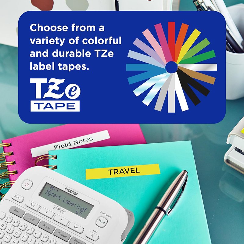 Brother PTD220 Label Maker Bundle with Laminated Tape & Carry Case