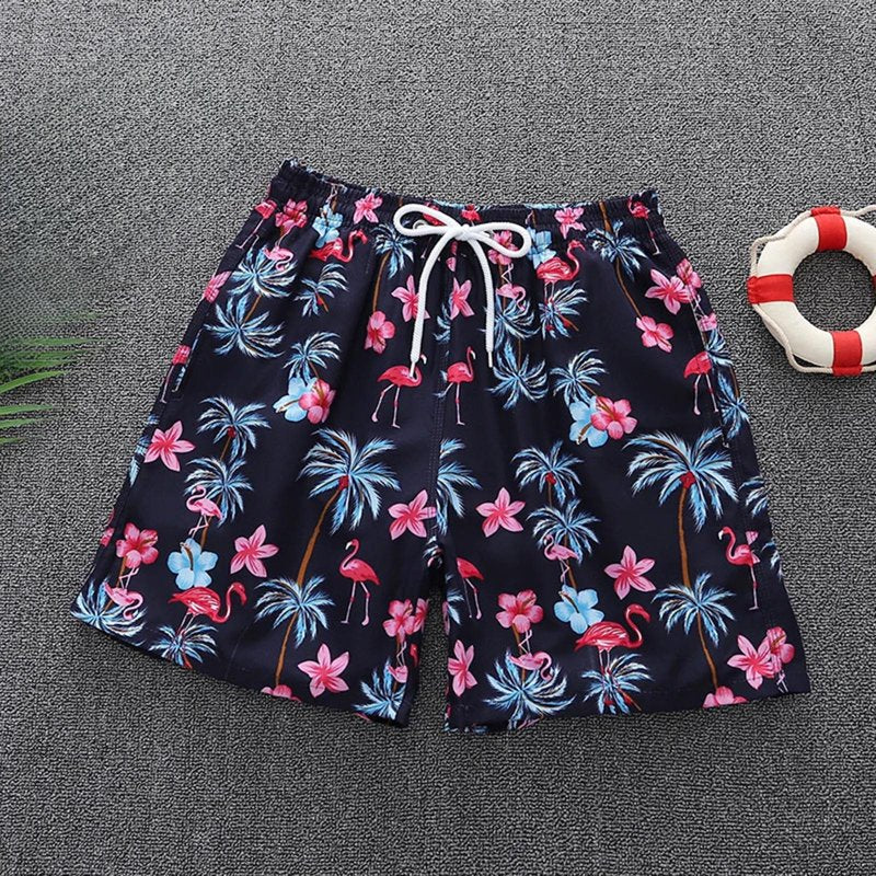 Kids Summer Ice Cream Print Hawaiian Shorts - Boys Elastic Waist Vacation Wear