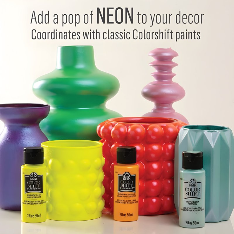 Blacklight Neon Blue Acrylic Craft Paint with Metallic Finish - 2 fl oz