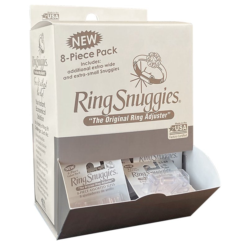 Ring Snuggies Adjustable Ring Fit Enhancer - Clear Plastic, 8-Pack