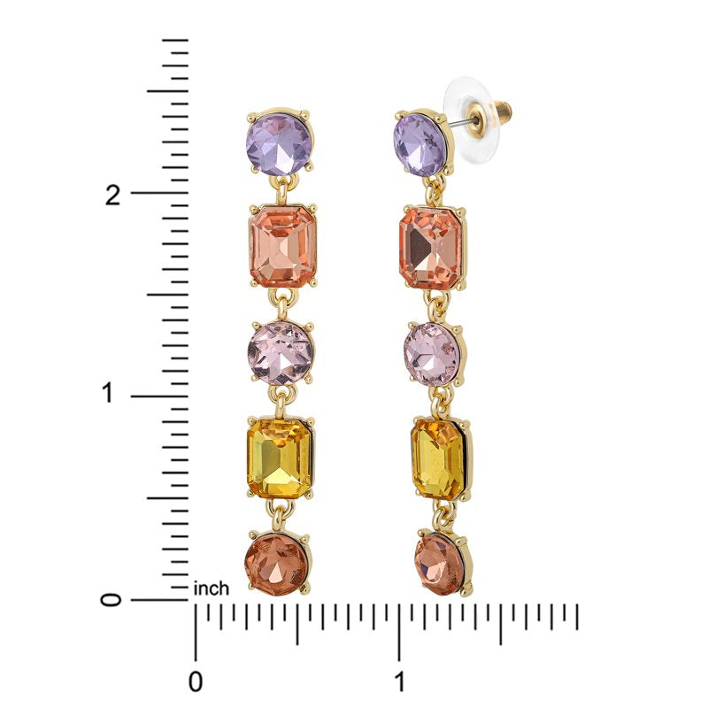 Jessica Simpson Women's Multicolor Crystal Drop Earrings - Elegant Gift Jewelry