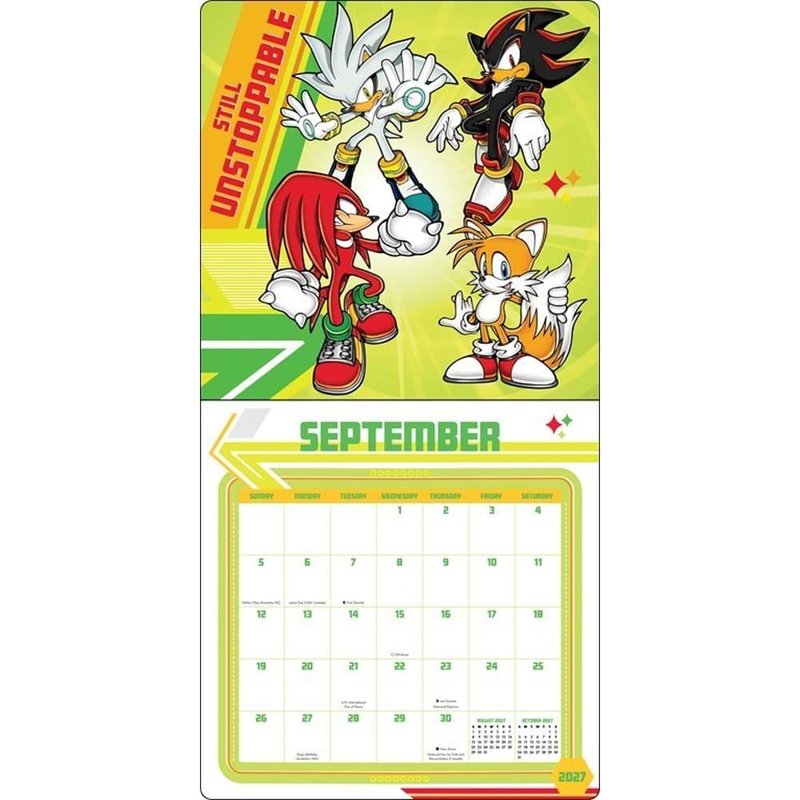 Sonic the Hedgehog 2027 Wall Calendar - 12-Month Video Game Planning