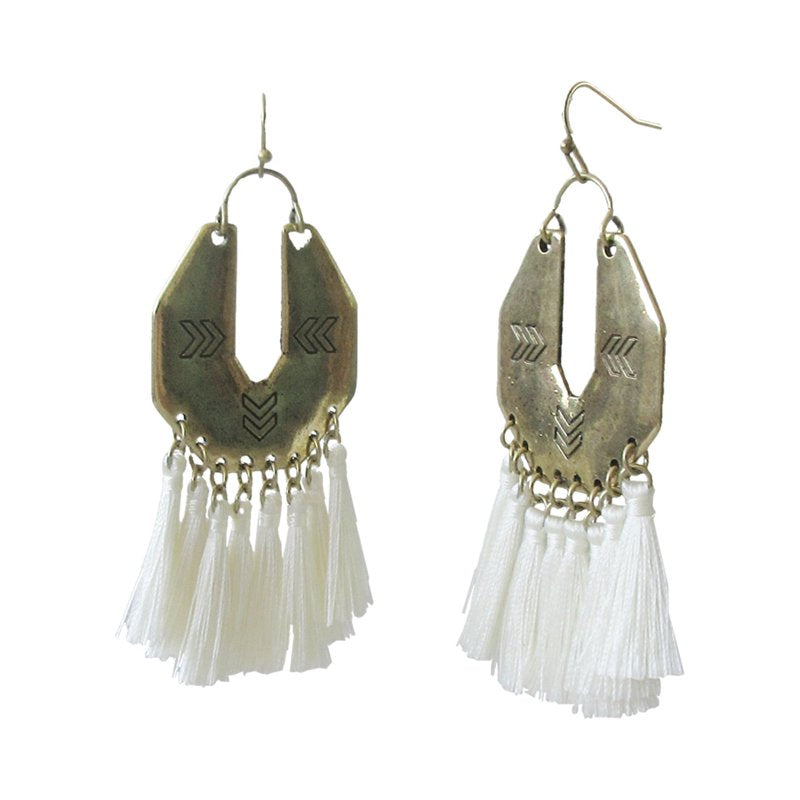 Boho Chic Tassel Earrings Set - Women's Hypoallergenic Hoop & Geometric Styles