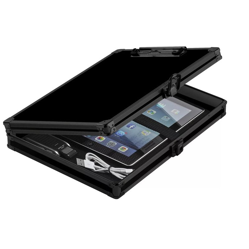 Vaultz Locking Storage Clipboard 8.5x11 Tactical Black Portable Organizer