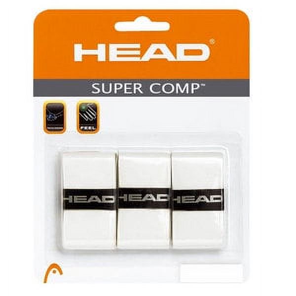 Head Super Comp Grip Overwrap 3-Pack for Tennis & Sports - White, Black, Blue