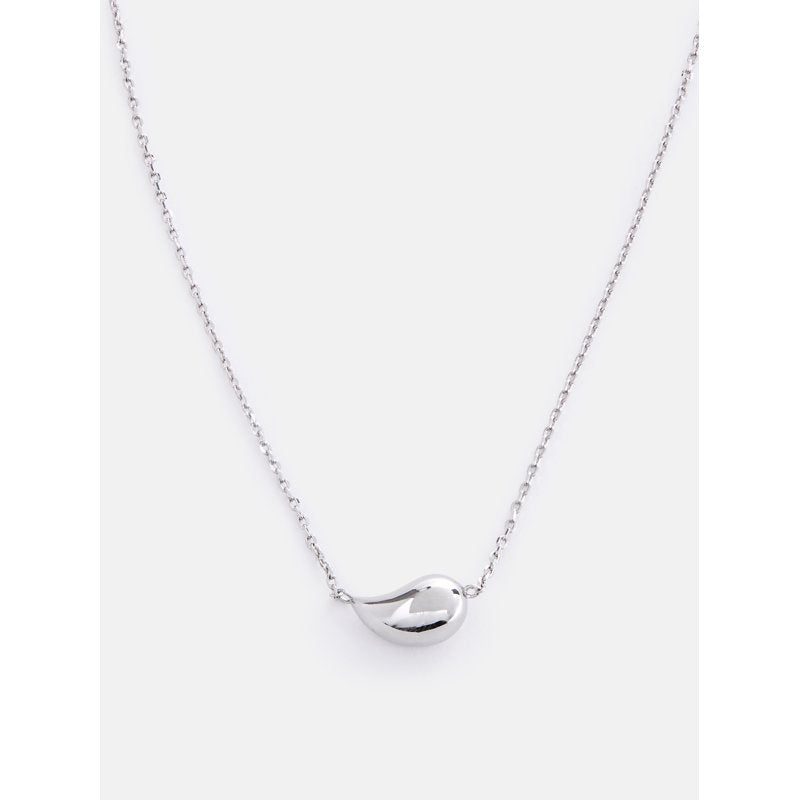 Silver-Plated Teardrop Necklace for Women 16" + 2" Extender - Modern Pendant Jewelry