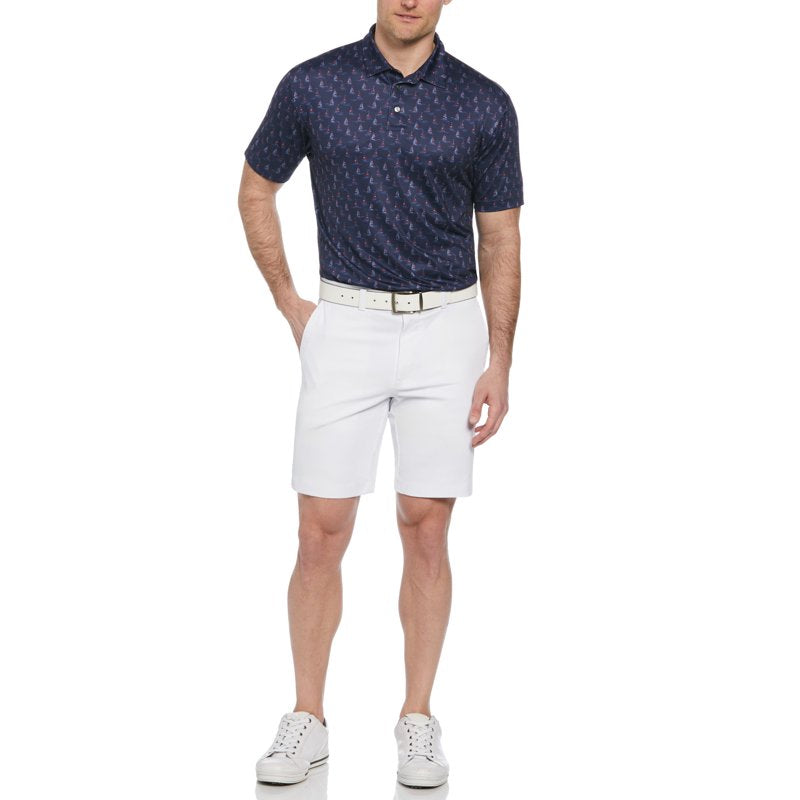 Ben Hogan Sailboat Print Golf Polo Shirt for Men & Big & Tall - Blue, M