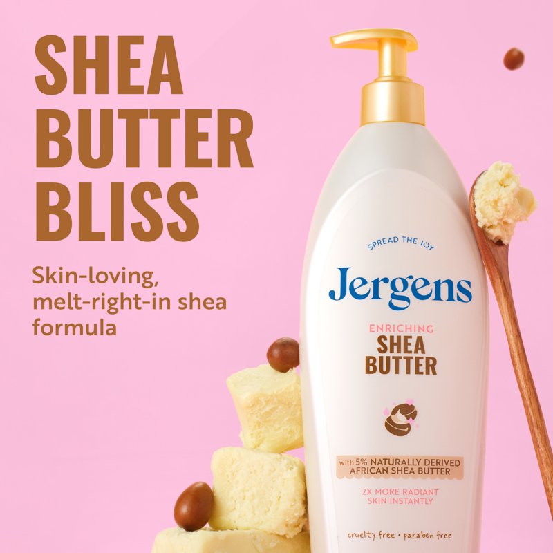 Jergens Shea Butter Body Lotion for Dry Skin - Moisturizing & Nourishing
